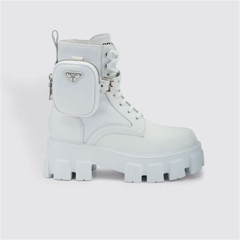 prada boot white|prada 55 leather ankle boots.